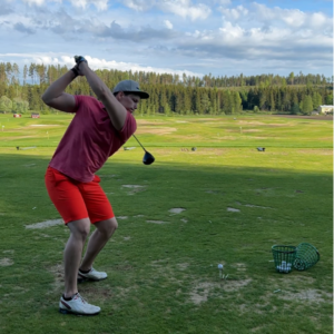 At his free time, Aleksi competes in long drive.